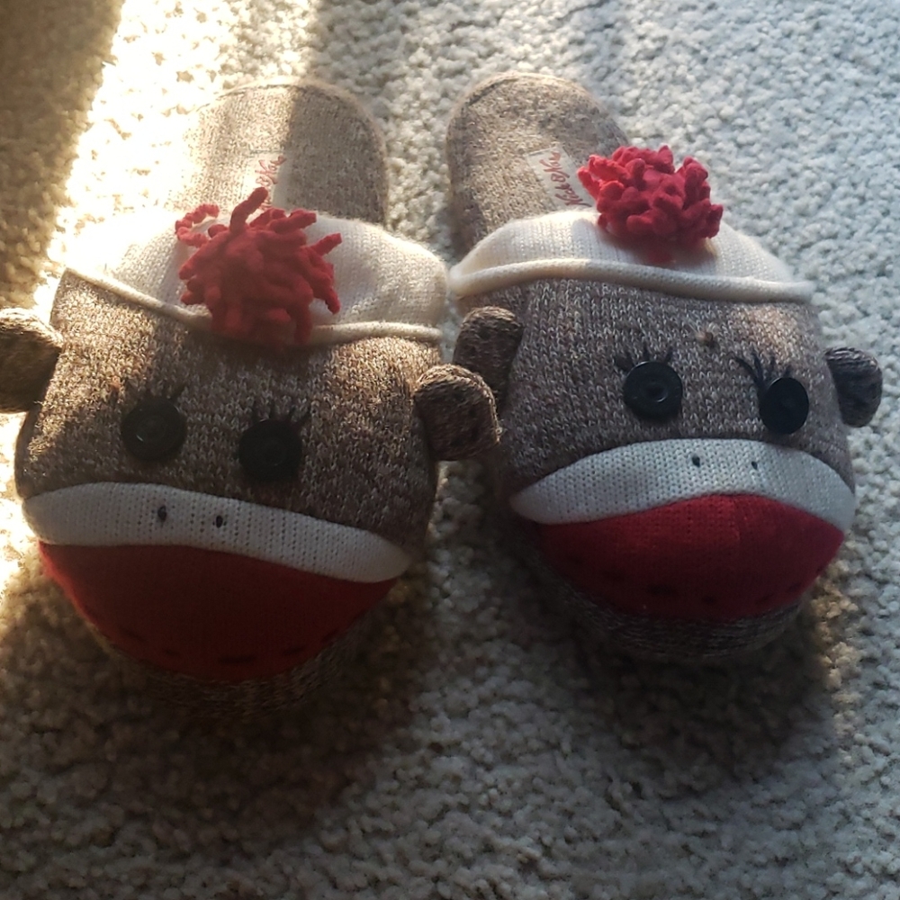 Nick and Nara Sock Monkey Slippers